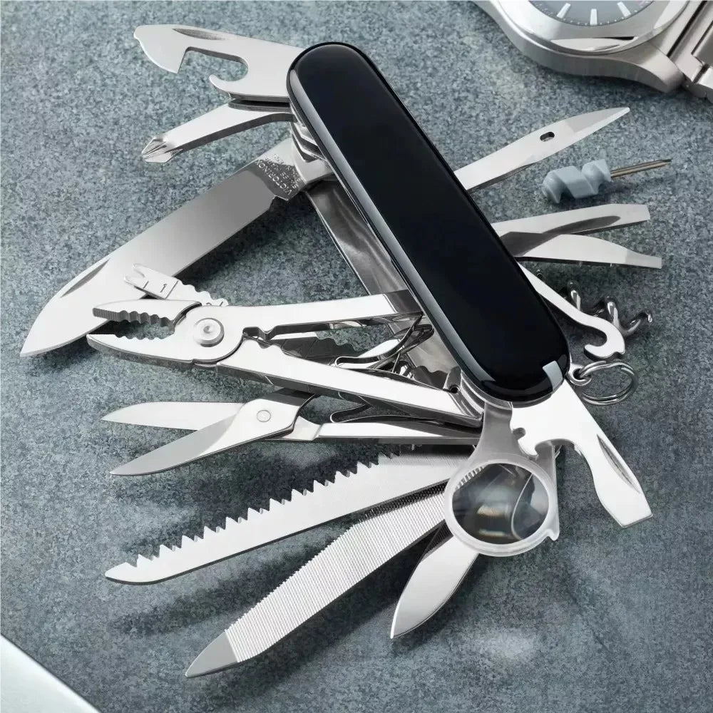 Multitool 17 en 1 con Pinzas - Navaja Multiusos de Acero Inoxidable para Camping y Supervivencia