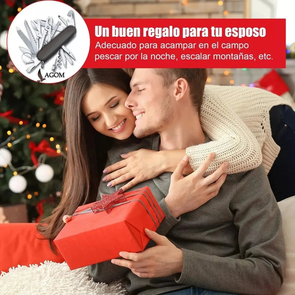 Multitool 17 en 1 con Pinzas - Navaja Multiusos de Acero Inoxidable para Camping y Supervivencia